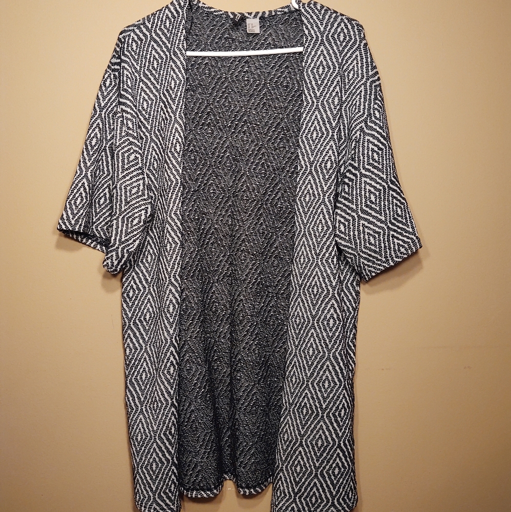 Divided open front cardigan